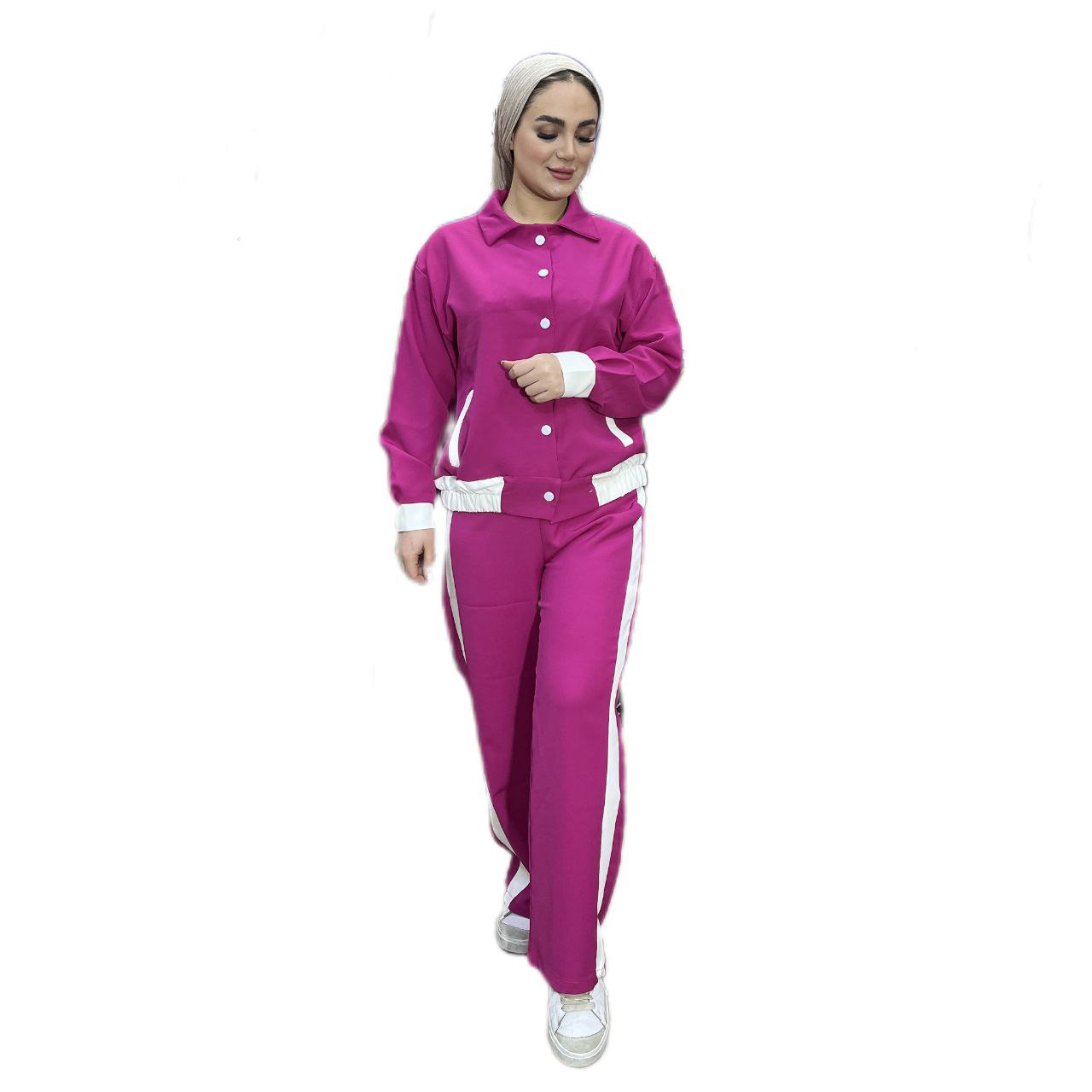 ست مانتو شلوار مازراتی رنگ بنفش