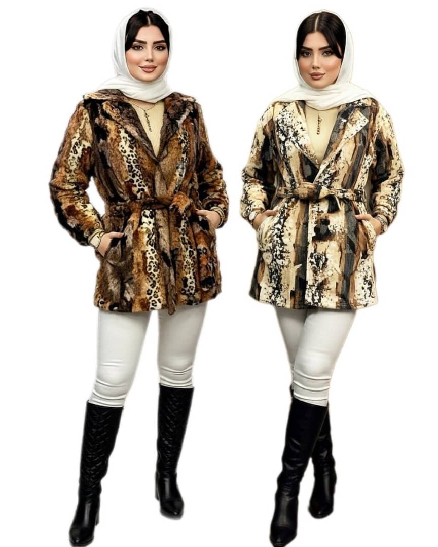 پالتو پوست آستردار پلنگی 2173